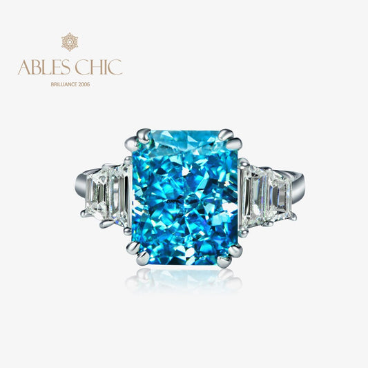 Bague de fiançailles aigue-marine R1346