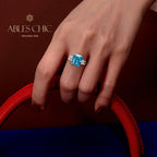 Bague de fiançailles aigue-marine R1346