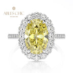 Bague de fiançailles ovale citrine R1021