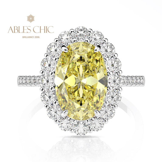 Bague de fiançailles ovale citrine R1021