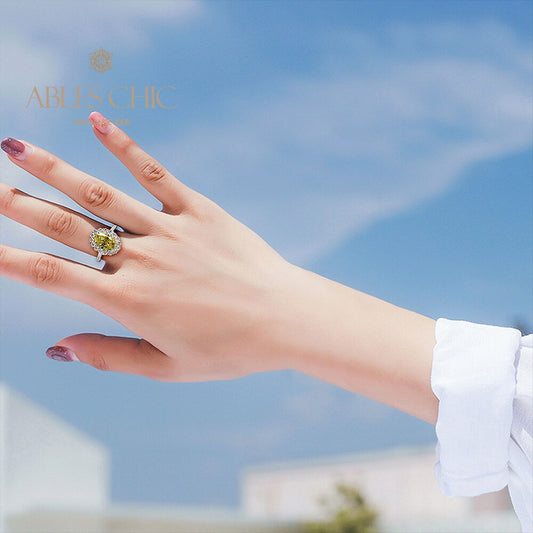 Bague de fiançailles ovale citrine R1021