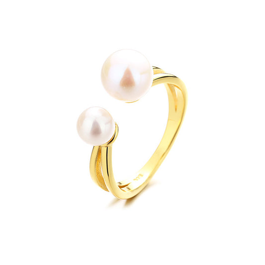 Bague fendue perle d'eau douce RN1021