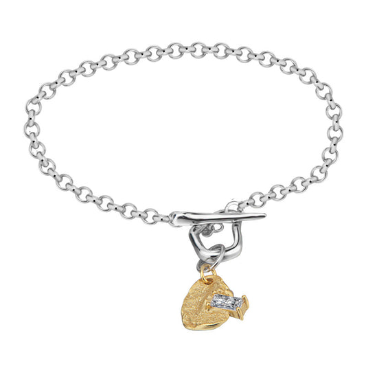 Bracelet texturé à barre en T irrégulière B1033