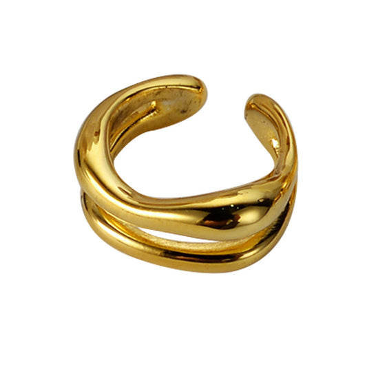 Boucle d'Oreille Clip en Fil Irrégulier 1103, 1 Pièce