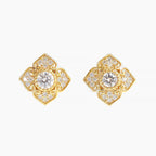 Vintage Quatrefoil Moissanite Studs