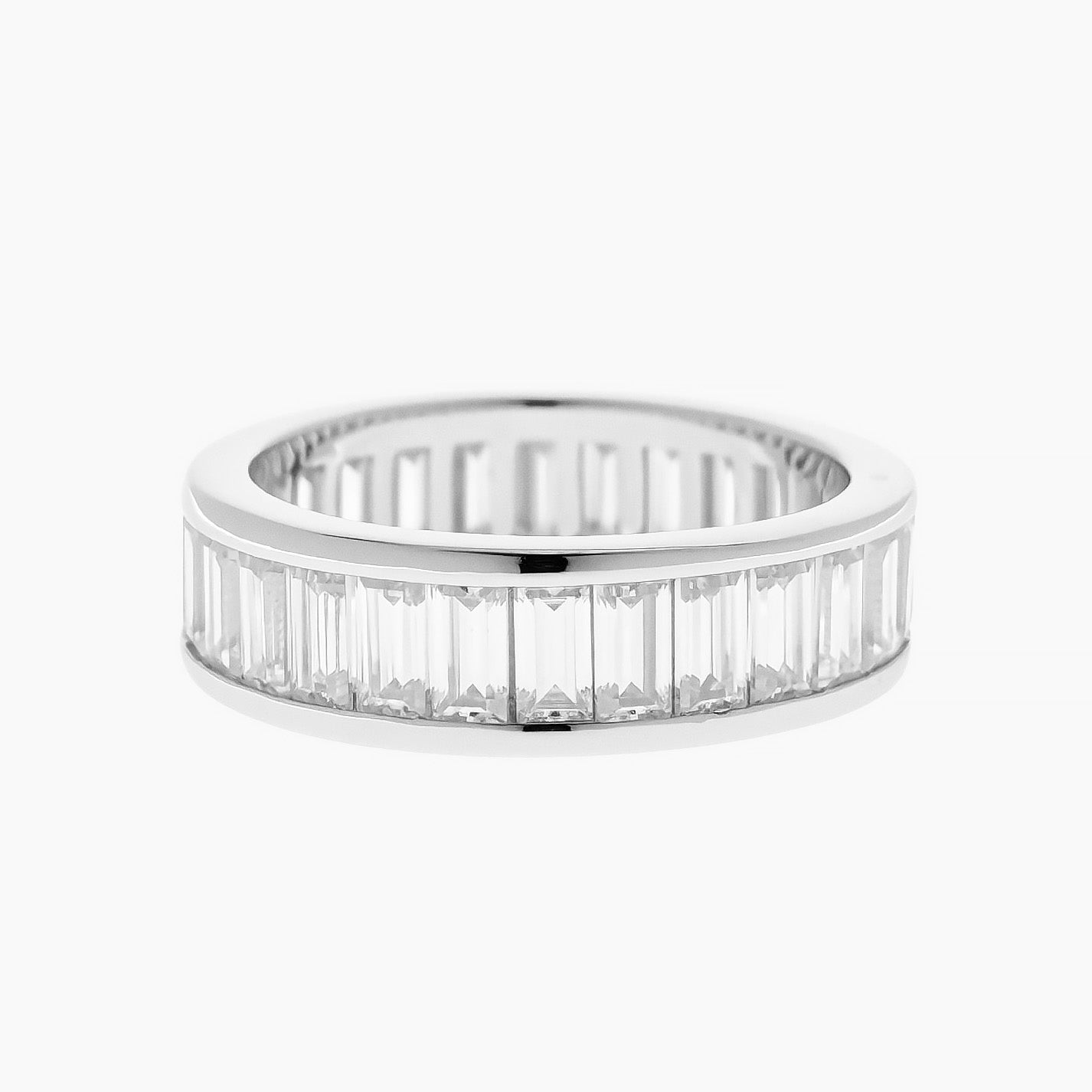 Baguette-Cut Moissanite Band