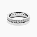 Round Moissanite Strip Band