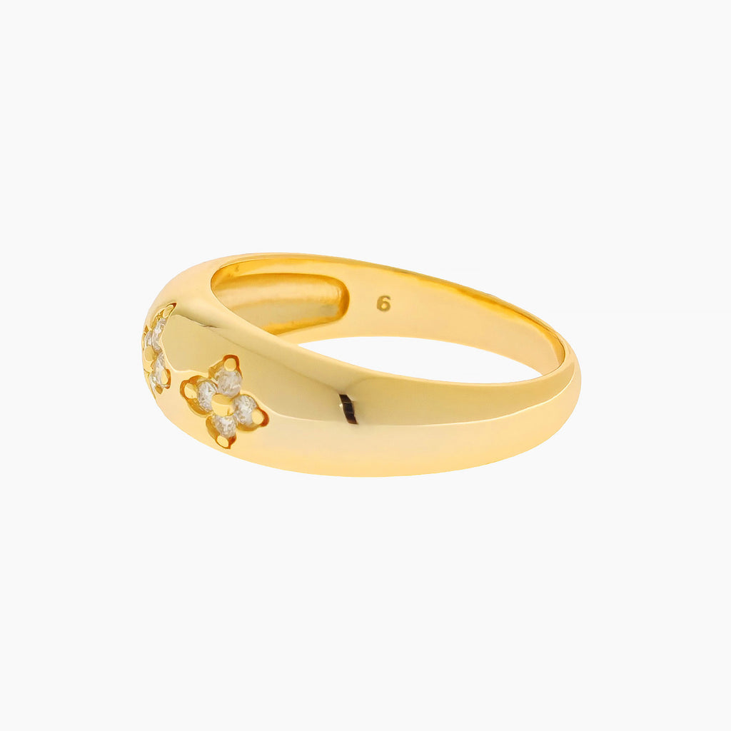 Floral Moissanite Dome Ring