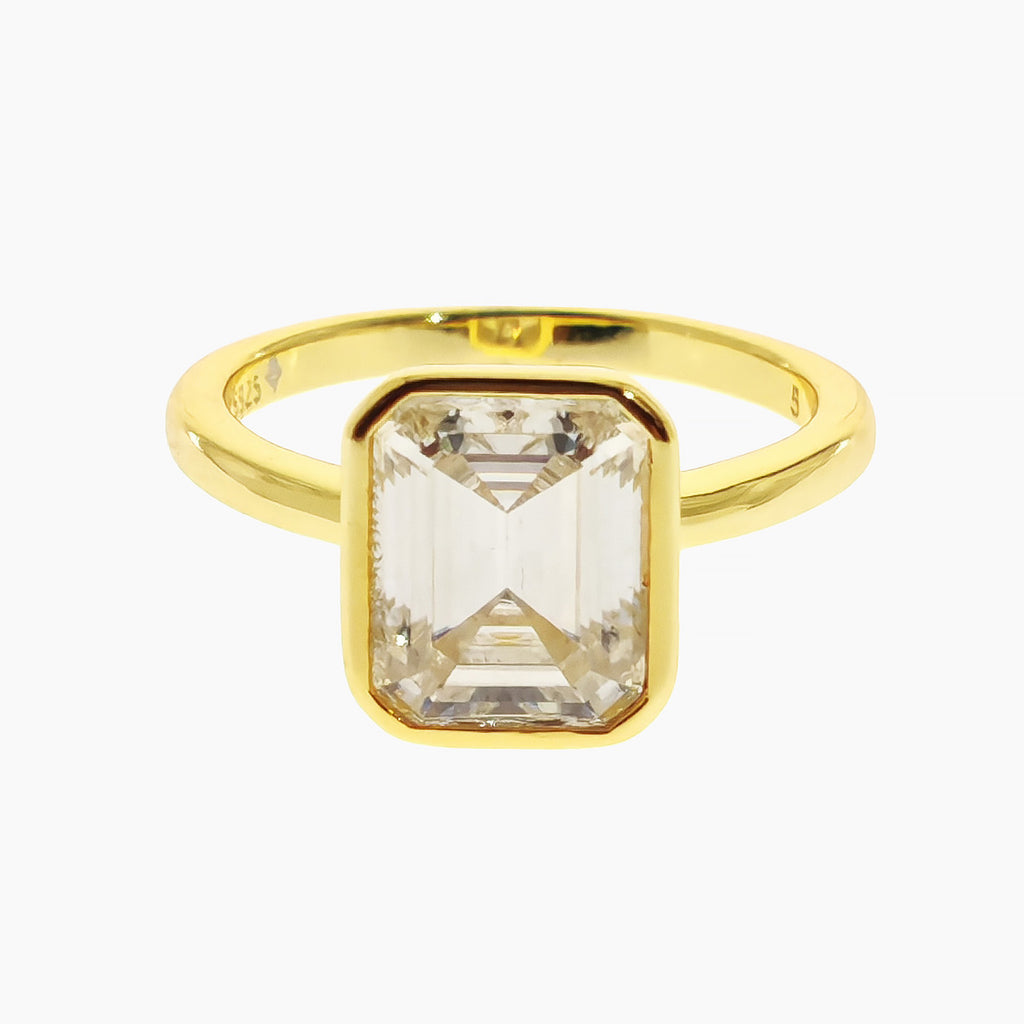Emerald-Cut Moissanite Ring