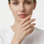 Round Stone Scalloped Eternity Ring