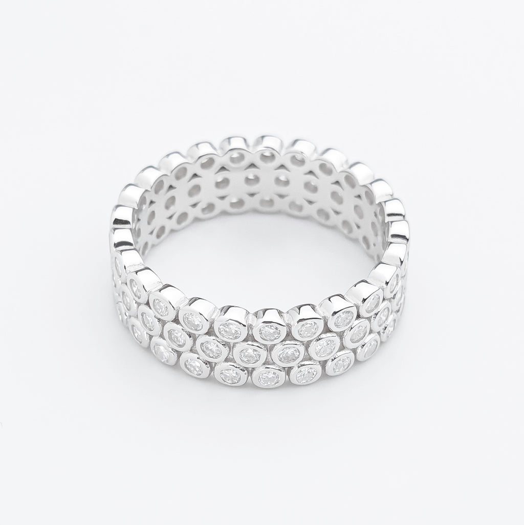 Moissanite Orbit Wide Band