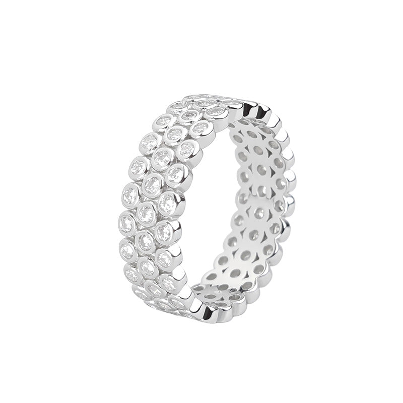 Moissanite Orbit Wide Band