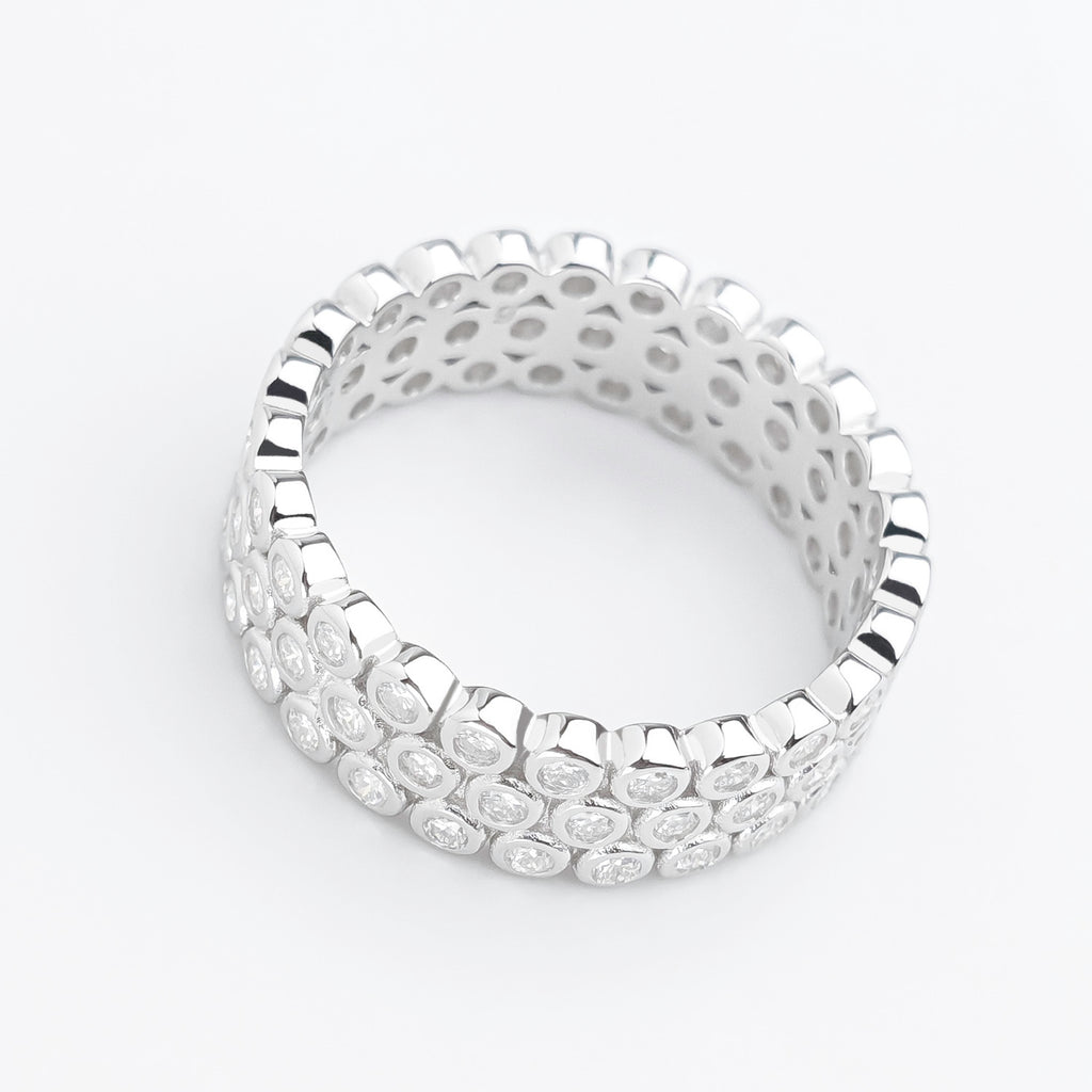 Moissanite Orbit Wide Band