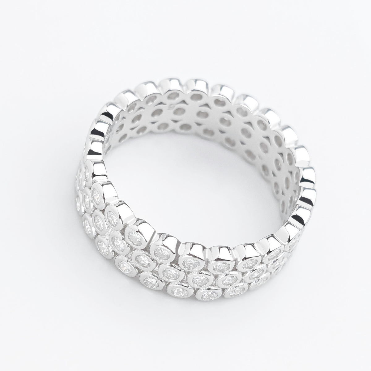 Moissanite Orbit Wide Band