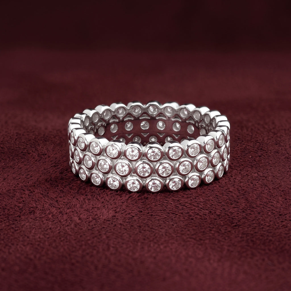 Moissanite Orbit Wide Band