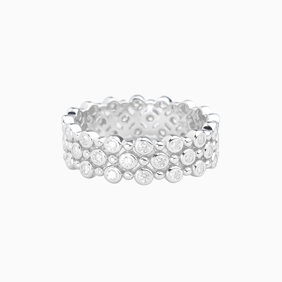 Mosaic Moissanite Layered Band