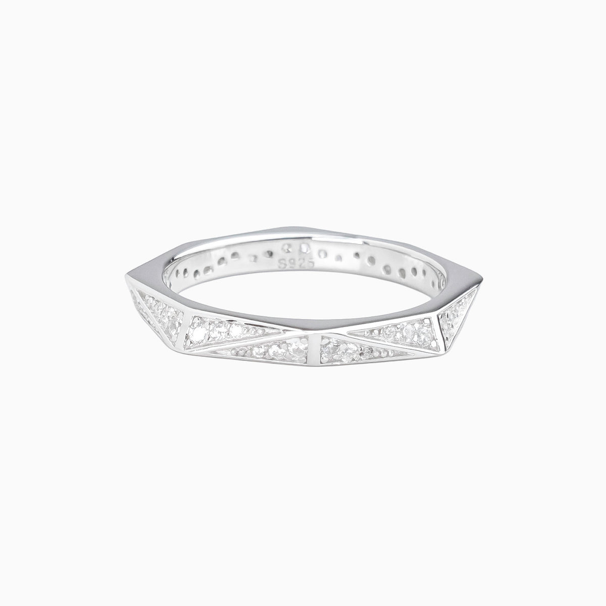 Pavé Faceted Prism Ring