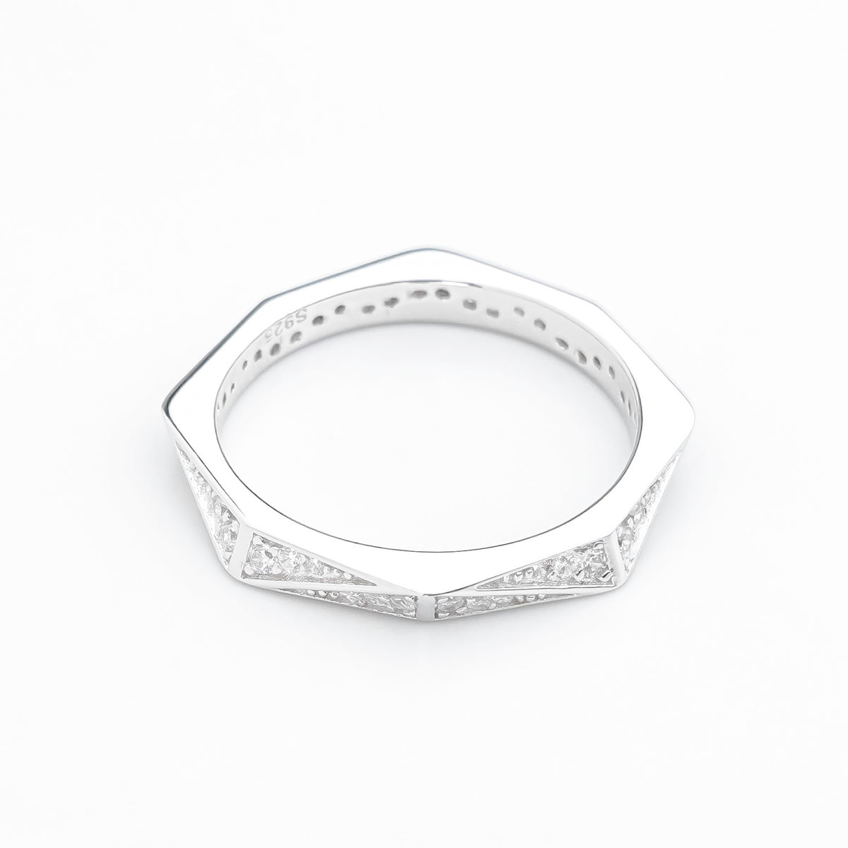 Pavé Faceted Prism Ring