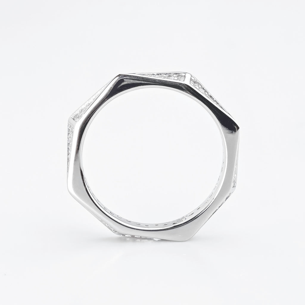 Pavé Faceted Prism Ring