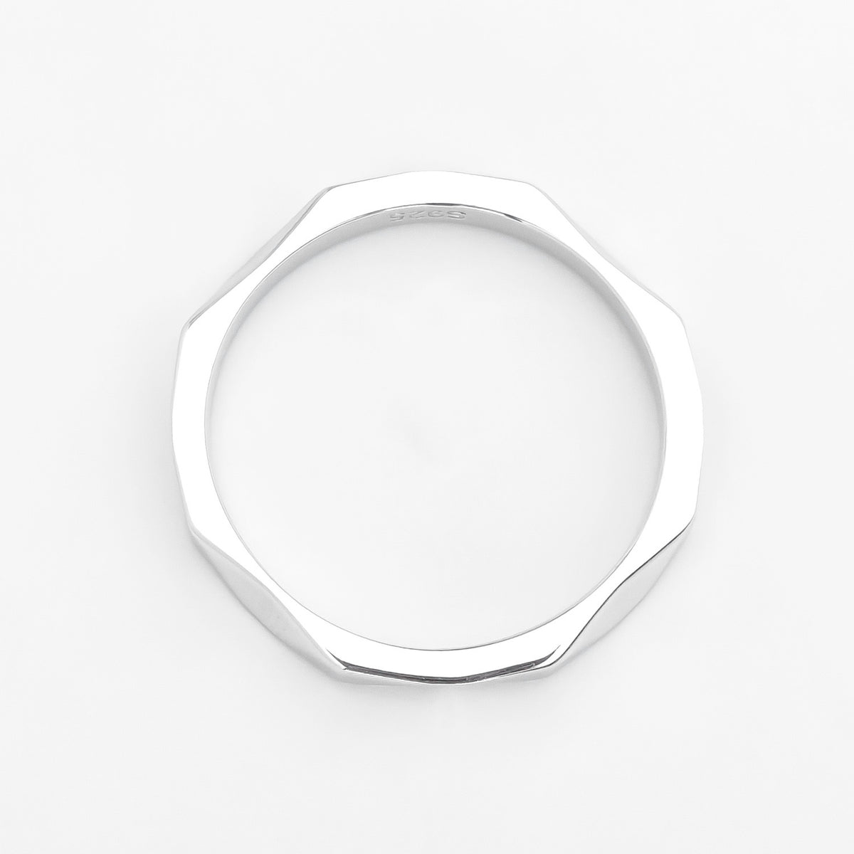 Silver Terrain Facet Ring