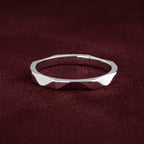 Silver Terrain Facet Ring
