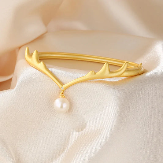 Bracelet en bois de perles d'eau douce PB1001