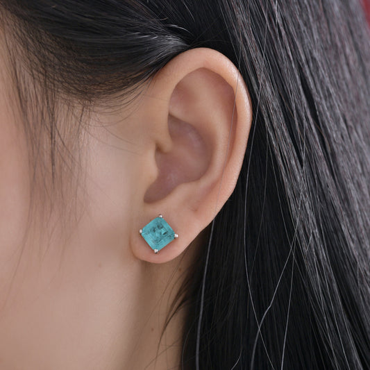 Boucles d'oreilles carrées Paraiba E0126