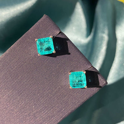 Boucles d'oreilles carrées Paraiba E0126