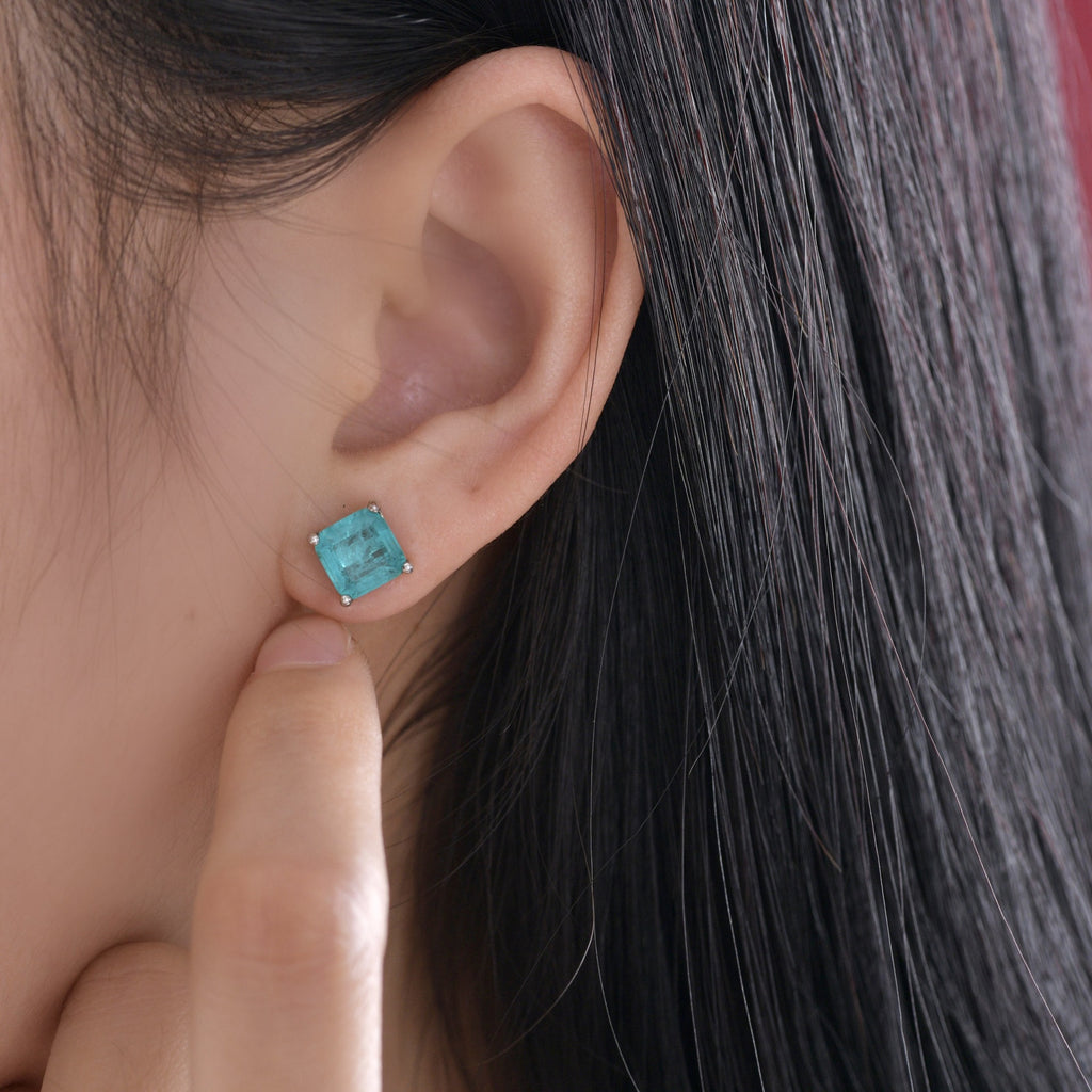 Boucles d'oreilles carrées Paraiba E0126