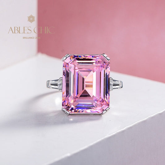Bague citrine taille émeraude R1243