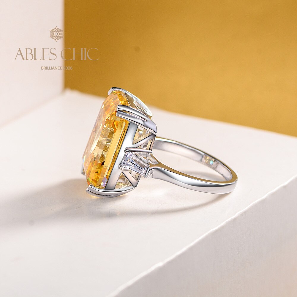 Bague citrine taille émeraude R1243