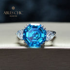Bague de mariage octogone tanzanite R0324