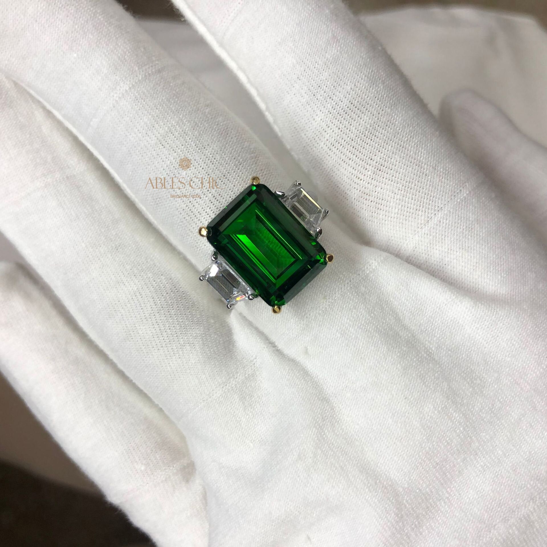 Bague de fiançailles Lab Emeraude Paraiba R0314