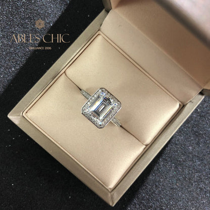 Bague de mariage émeraude de laboratoire R0303