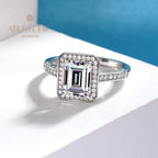 Bague de mariage émeraude de laboratoire R0303