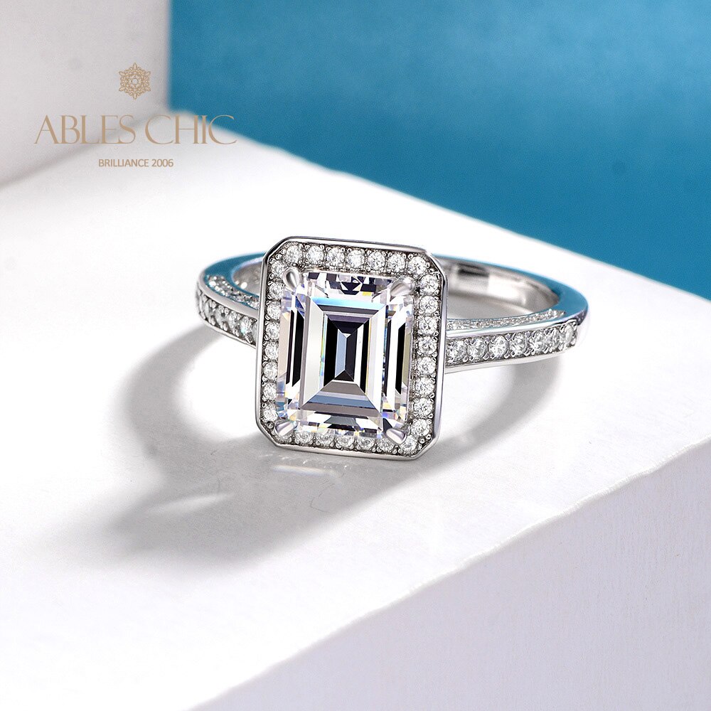 Bague de mariage émeraude de laboratoire R0303