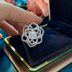 Bague de mariage florale citrine rose R220