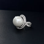 Bague solitaire nœud papillon en nacre R1168