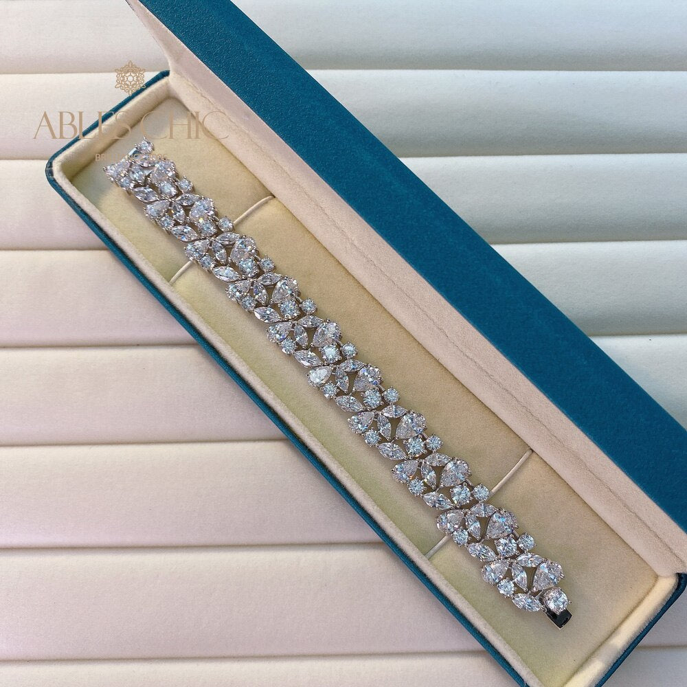 Bracelet de mariée floral glacé B0630
