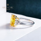 Bague cocktail citrine à haute teneur en carbone R0884