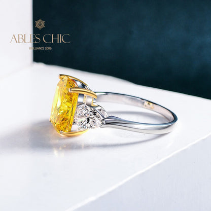Bague cocktail citrine à haute teneur en carbone R0884