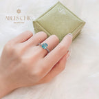 Bague de fiançailles solitaire apatite bleue R1082