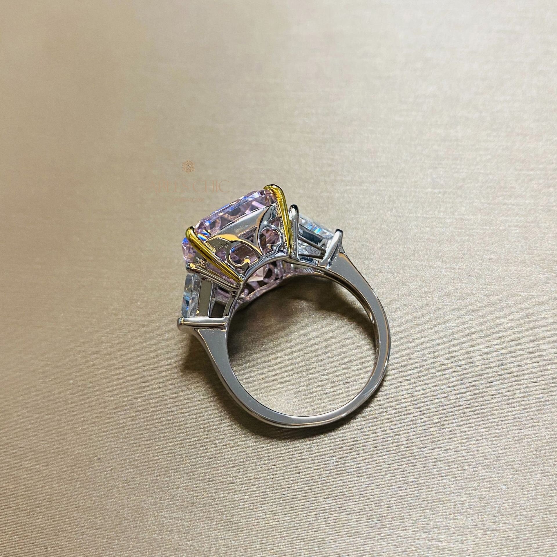 Bague de mariage fluorite morganite R0311