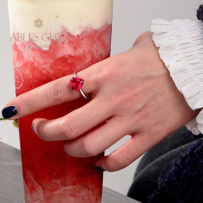 Bague de mariée solitaire coeur Kunzite R0308