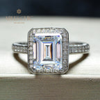 Bague de mariage émeraude de laboratoire R0303