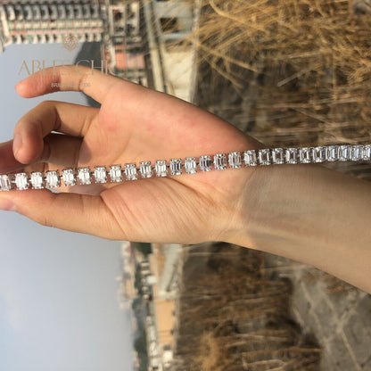 Bracelet de mariée glacé taille émeraude B0452