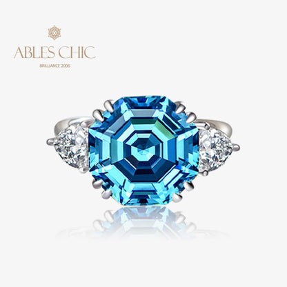 Bague de mariage octogone tanzanite R0324