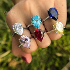 Bagues d'humeur solitaire poire R0349