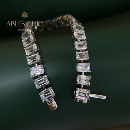 Bracelet de mariée glacé taille émeraude B0452