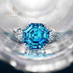Bague de mariage octogone tanzanite R0324